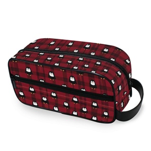 Red Color Customs Design Waterproof Makeup <b>Bag</b> Travel Cosmetic Pouch <b>Large</b> Capacity <b>Toiletry</b> Organizer Portable Wash <b>Bag</b> - Product Image 1