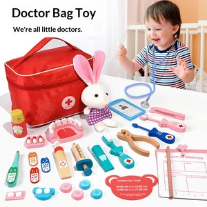 Ensemble de jouets en bois pour enfants, petit docteur et dentiste, pour filles et garçons, jeu de simulation médicale, injection, stéthoscope, âges 4-6 ans - Product Image 6
