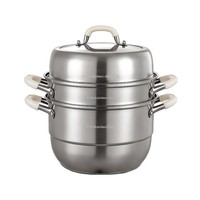Casserole vapeur à double fond en acier inoxydable 316 de haute qualité, couvercle en acier inoxydable, capacité extra-large, multifonctionnelle