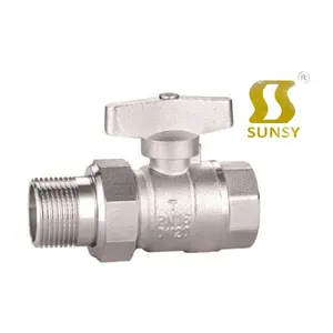 Ball Valves Water China Yuhuan Shunshui Sunsy Factory BSP NPT Oil Gas Water 59-1material Female Thread Brass Ball Valve Aluminum Butterfly Handle