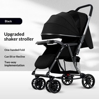 Poussette double pour bébé avec amortisseur, peut s'asseoir et se coucher, design paysager haut, cadre en métal