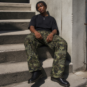 Wholesale Premium <b>Camo</b> Ripped Pants Custom Logo Distressed Baggy Streetwear <b>Cargo</b> <b>Trousers</b> Manufacturer For Brand - Product Image 4