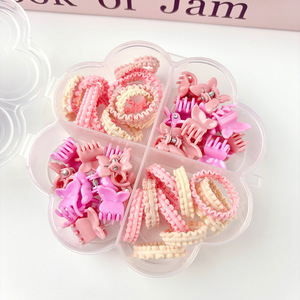 <b>Childrens</b> Hair <b>Tie</b> And Clip Set Candy Colors Elastic Hair Clips For Girls Daily Use - Product Image 4