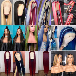 Wig Frontal 13x6 pirang Highlight rambut manusia Highlight coklat Wig renda penuh 360 Wig keriting gelombang dalam renda HD Wig depan - Product Image 4