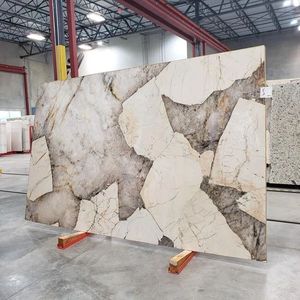 Dalles de marbre modernes grand format imperméables (calcite) - Design sans joint pour les halls d'hôtel et les zones de réception des bureaux, découpées sur mesure - Product Image 1