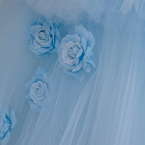 Robe de bal sans bretelles en tulle bleu ciel, style féerique, à volants et à étages, pour Sweet 16 Sfy13 - Product Image 3
