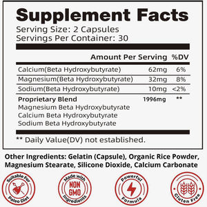 Complément Keto de Haute Qualité Aide à Élever les Niveaux de Cétones dans le Sang 60 Capsules Capsules Keto pour Hommes et Femmes - Product Image 3