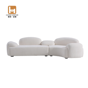 Canapé modulaire incurvé en tissu blanc moderne, style italien, pour salon, hall <span class=keywords><strong>d</strong></span>'hôtel, villa, appartement, écologique, sur mesure - Product Image 3