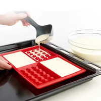 4-teiliges großes Silikon-Waffel- und Keksformen-Set sowie Fondant-Kuchendekorationswerkzeuge – DIY-Backform für Schokolade und Kochen