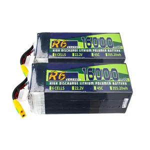 LiPo RC 배터리 6S 16000mAh 22.2V 45C XT90 플러그 비행기 헬리콥터