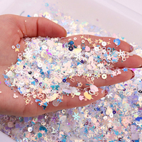 Forme Flocons Paillettes Visage Nail Art Décoration Mix Couleur Loose Glitter Sequin PVC OPP Sac Image Décoration Chaussures Coquillages