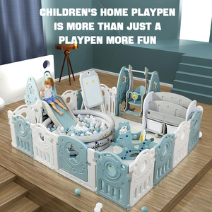 Box per Bambini Pieghevole in Plastica con Scivolo, Altalena e Piscina di Palline, Parco <span class=keywords><strong>Giochi</strong></span> Domestico per Uso Domestico e Scolastico - Product Image 2
