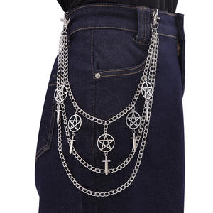 Metal Five Pointed Star Sword Multi Layered Trouser <b>Chain</b> Unisex Waist <b>Chain</b> Daily Wear Zinc Alloy Fashion Body <b>Chain</b> - Product Image 1