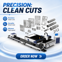Machine de découpe laser à fibre CNC 3 axes AI Cypcut 1500W-12000W pour plaques et tubes métalliques, refroidissement par eau, fabrication d'acier