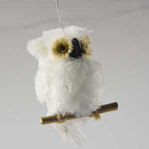 Burung hantu bulu biru kecil buatan dengan kayu untuk dekorasi pesta rumah - Product Image 6
