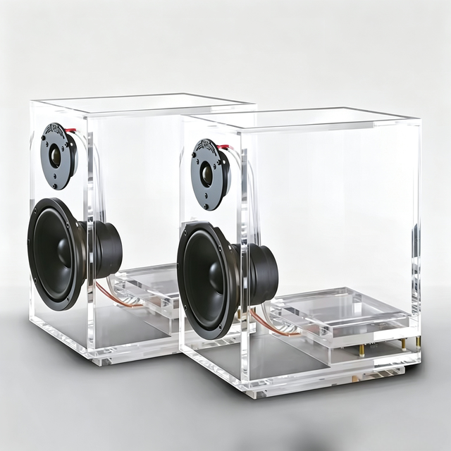 Factory Wholesale Custom Transparent Acrylic Speaker Box Perspex Hi-Fi Speakers Diy Speakerset