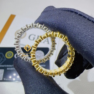 Bague Hip Hop Band en argent massif pour homme, style rappeur, entièrement sertie de pierres de 3 mm, 2 rangées, Moissanite VVS1, vente chaude, livraison directe - Product Image 4