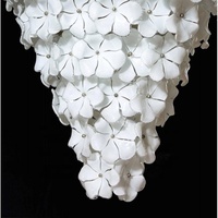 Lustre moderne personnalisé en céramique longue, réglable en hauteur, LED de luxe, télécommande, intensité variable, lampe de projet pour hall d'hôtel, villa