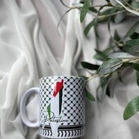 Tasses à café en céramique de 11 oz avec impression par sublimation, motif pastèque souvenir palestinien
