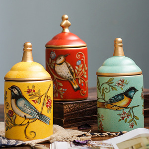 Decorative Storage Vintage <strong>Ceramic</strong> Kitchen Jars Storage Jars Retro Tea Candy Jar Tin Sugar Cans Organizer Paint Storage Tanks - Product Image 1