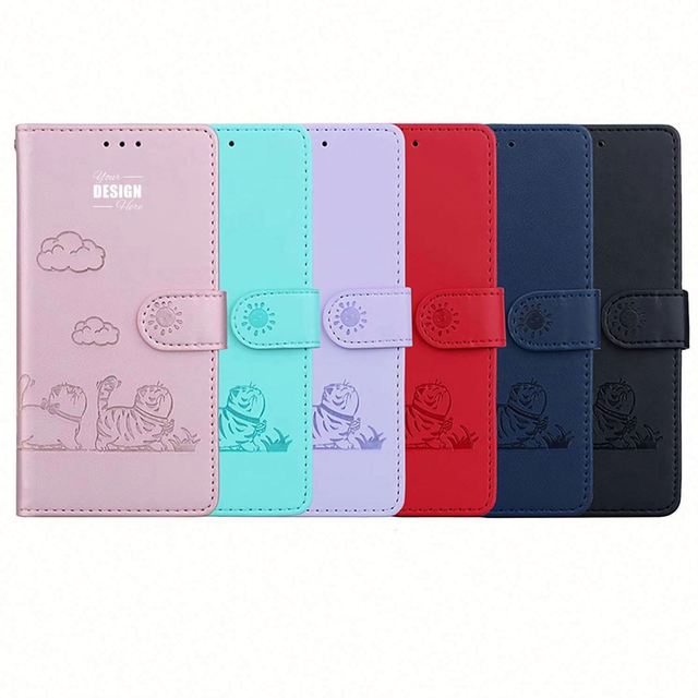 Personalized Fashion Flip PU Leather Wallet Case with Card Holder Embossed/Debossed Printing for HMD Pulse Plus Pro Mobile Phone