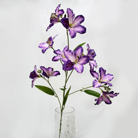 Vente flash : Fleurs de lys artificielles en soie, 7 têtes, 76 cm, rose, fleurs réalistes et colorées pour la décoration de la maison et des mariages
