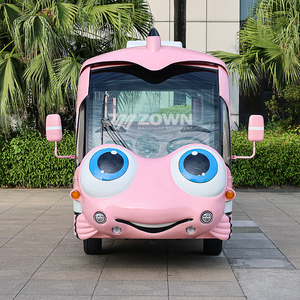 Autobús Turístico Eléctrico Cerrado con Diseño Marino Rosa, Vehículo de Transporte de Pasajeros para Complejos Turísticos Costeros - Product Image 1