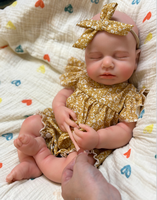 Poupée Bébé Reborn Réaliste 18 Pouces Corps en Silicone Souple et Lesté Fille Jouet Doux Nouveau-né de Collection