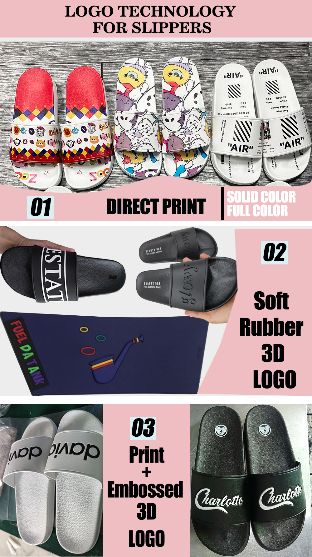 High Quality Custom Slippers With Logo Men 3d Printed Slippers PVC Footwear Slides Custom Logo Sandal Unisex Custom Slippers