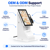 Kiosque de commande de bureau 10,1 pouces Android 11 RK3566 2 Go 32 Go avec imprimante thermique 80 mm et scanner de codes QR pour paiement en magasin et restaurant