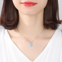 Pendentif Cœur Personnalisé en Argent Sterling 925 avec Opale Naturelle et Zircon, Collier à Chaîne Maille Forçat pour Cadeaux, Fêtes et Bijoux
