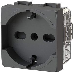 4Box Prise murale Schuko P40 230 V AC standard avec mise à la terre en plastique pour Bticino LivingLight Anthracite - Product Image 1