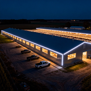 Conception de bâtiment préfabriqué en acier léger de 1000 m², poulailler <span class=keywords><strong>modulaire</strong></span> préfabriqué, poulailler <span class=keywords><strong>industriel</strong></span> automatique - Product Image 2