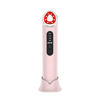 Appareil de beauté facial à lumière LED 7 couleurs, compresse chaude, microcourant, vibration sonique, masseur pour le rajeunissement de la peau du visage et du cou