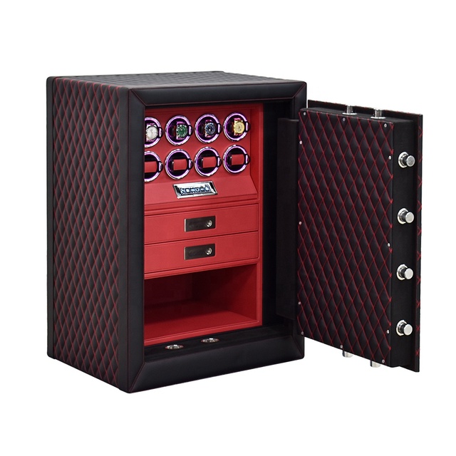 Custom Luxury Automatic Watch Winder High Quality Leather Electronic Multi-tier Configuration Watch Winder Safe