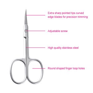 Tijeras profesionales personalizadas para cutículas curvas de acero inoxidable para Barba y cejas para el cuidado personal del vello facial y las cejas - Product Image 2
