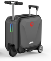 Valise rigide moderne et portable avec roues avant de 5,5 pouces + roues arrière de 4 pouces, pneus solides résistants à l'usure, pas besoin de gonflage, serrure TSA