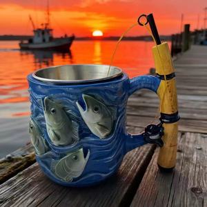 Nuovo Arrivo: Tazza in Resina Stile Americano 'Il Sogno dell'Angler', Tazza 'Il Sogno del Pescatore' - Product Image 1