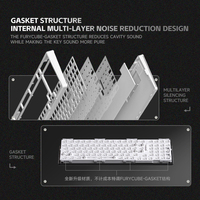 FURYCUBE 99-Keys Tri-mode Wireless Mechanical Gaming Keyboard Gasket Structure RGB Translucent Keycaps for Desktop and Laptop