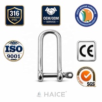 Manille longue forgée en acier inoxydable 316 pour usage maritime, 12 mm (1/2 pouce) avec goupille à vis, accessoires de gréement pour bateaux, yachts et navires