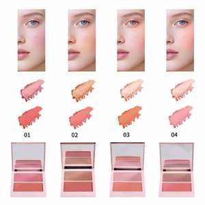 No Logo Two Tone <b>Blush</b> Contour <b>Matte</b> Multi Use Cosmetics Custom Private Label - Product Image 2