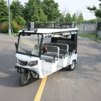 Tricycle Électrique Fermé 1000W 60V, Taxi Passager Entièrement Fermé 9 Places, Rickshaw Électrique à 3 Roues pour Adultes, Transport Urbain