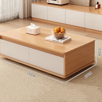 Meuble TV moderne de luxe extensible en bois, ensemble de meubles de salon avec console centrale et table basse