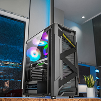 Boîtier PC de bureau Mid-Tower Gamer ATX avec verre trempé noir blanc Micro-ITX boîtier d'ordinateur de bureau armoire pour les jeux