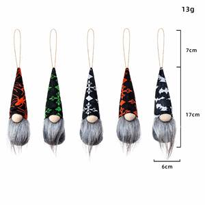 5 pièces décorations d'automne de gnome d'halloween, gnomes de sorcière d'halloween en peluche sans visage faits à la main avec des ornements de chauve-souris araignée pour Halloween - Product Image 4