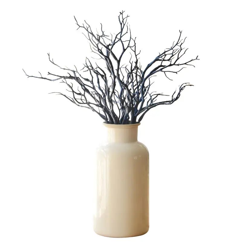 Ramas artificiales modernas Árbol Bonsai barato Plástico Planta seca artificial Faux White Tree Branch Sin hojas