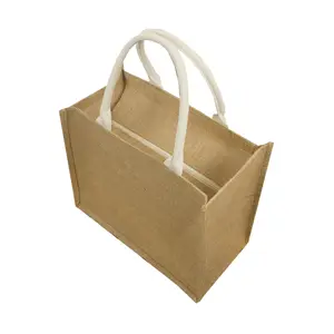 Wholesale Cheap Natural Burlap Linen Jute Tote Bag For Promotion Gift Wedding