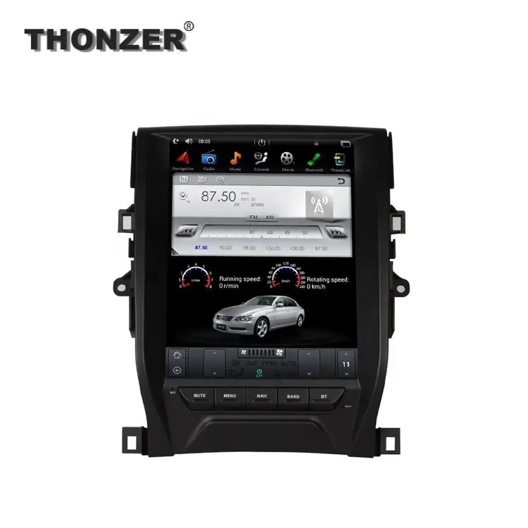 Thonzer player de dvd, tela vertical de 12.1 polegadas, estilo tesla, android 10, rádio de carro, navegação gps, para t o y o t a rezi 2009-2016