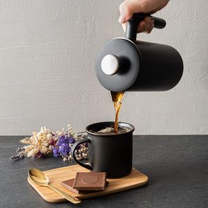 Cafetière moderne 350-1000 ml, infuseur à thé, type presse, portable, en acier inoxydable, double paroi, avec couvercle, pour la cuisine - Product Image 3