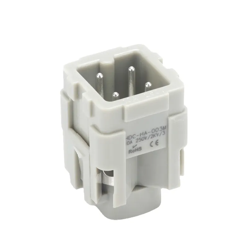 HA 003 Đầu Nối Công Nghiệp Nặng 3 Chấu 10A 250V Đầu Nối Amphenol Thay Thế Cho Máy Đo Độ Ồn Đầu Nối Lò Xo Nam 3 Chấu